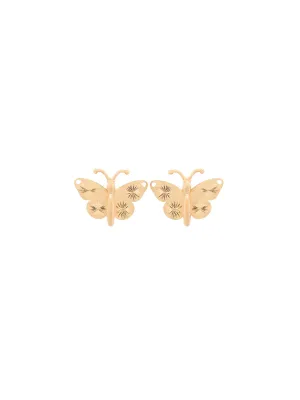 14K Gold Butterfly Stud Earrings