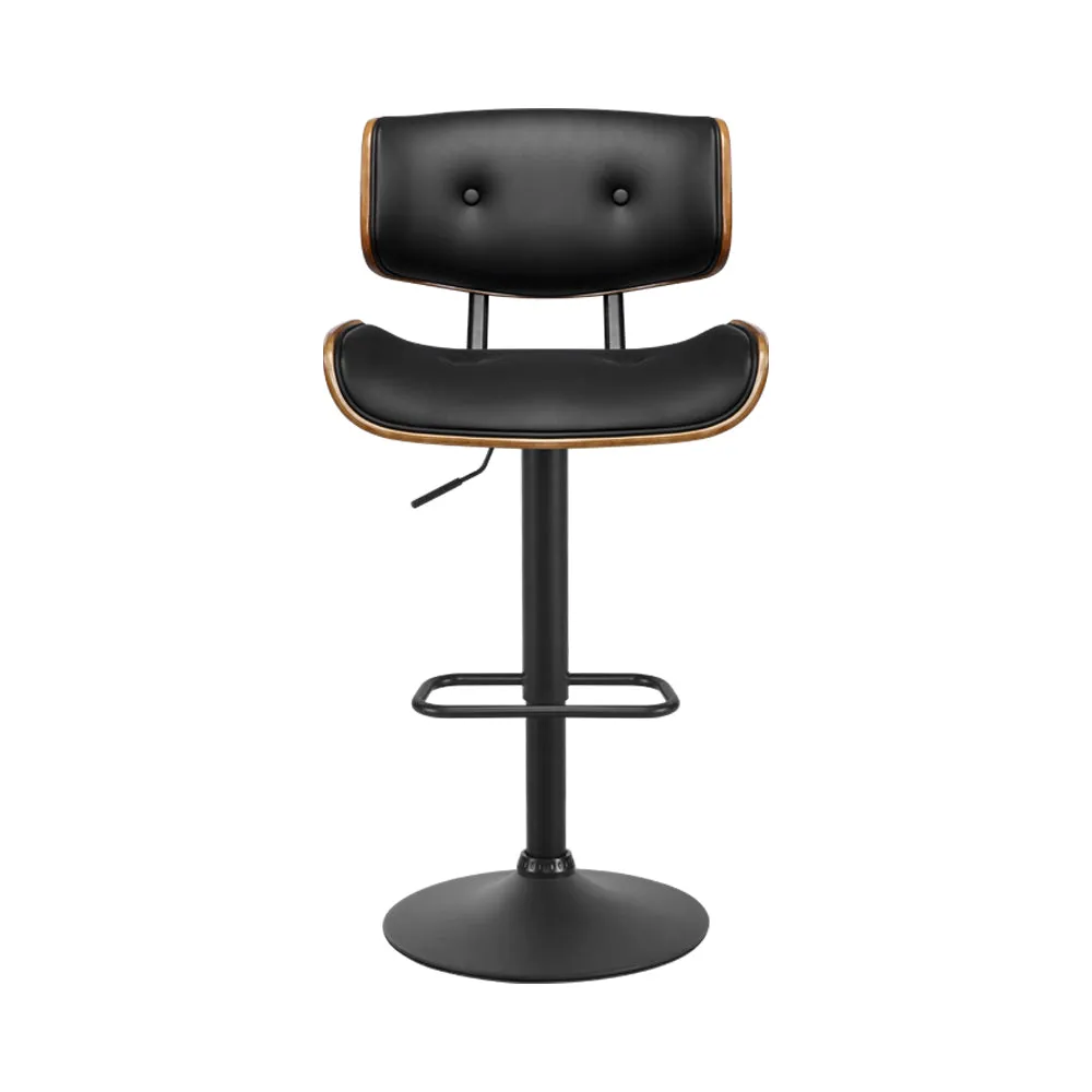 360° Rotatable Black PU Leather Bar Stools Set - Artiss