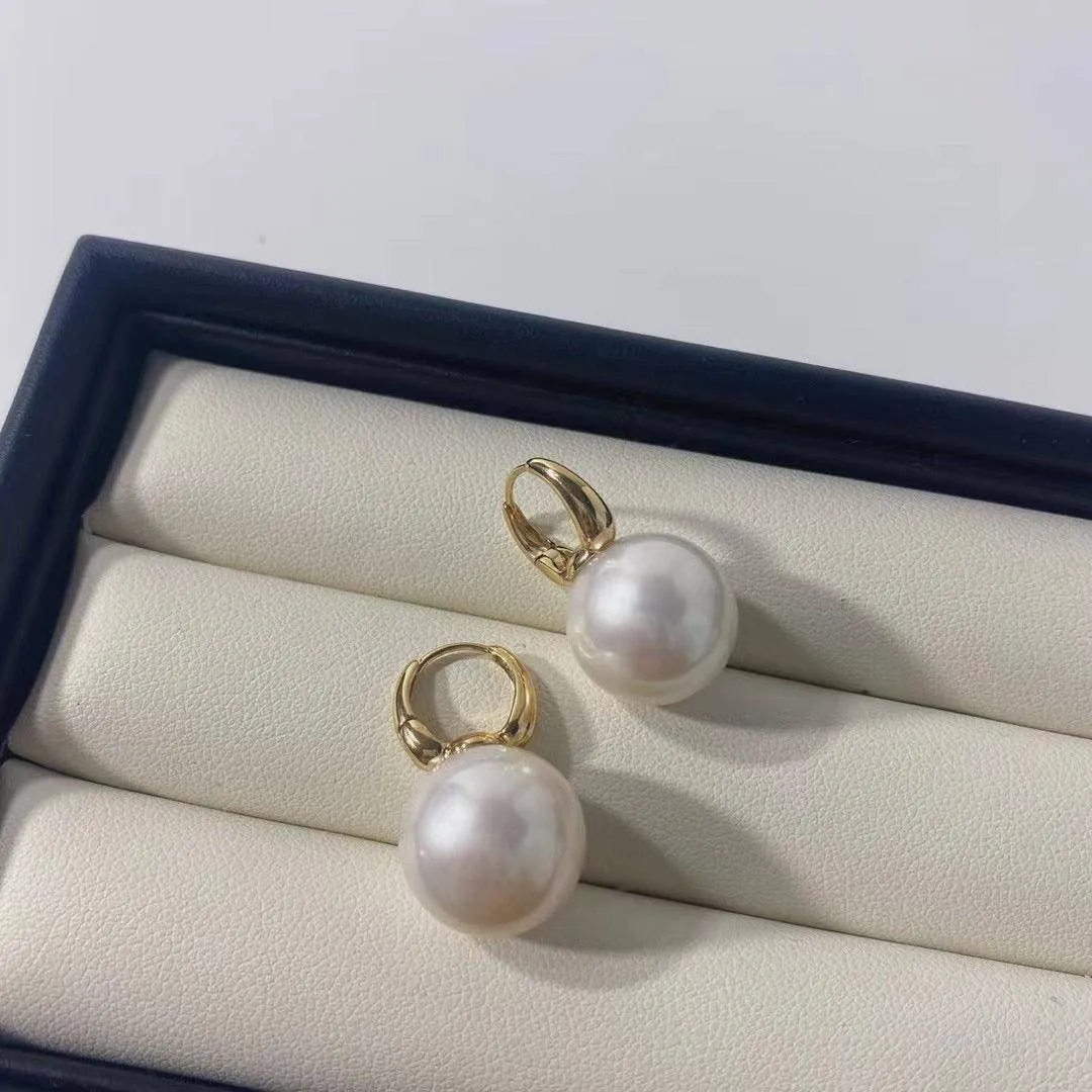 9-11mm Round Hoop Freshwater Pearl Earrings