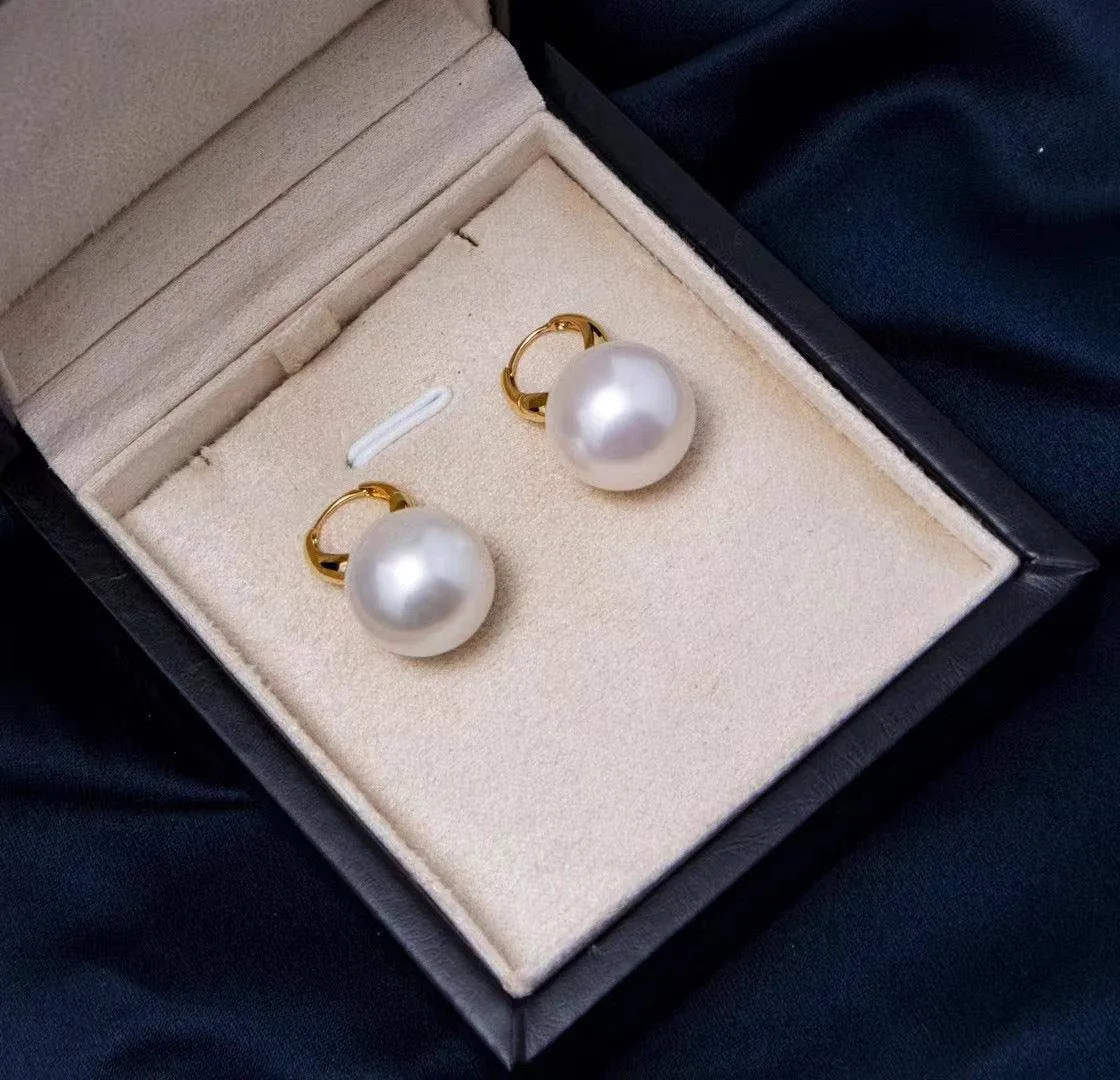 9-11mm Round Hoop Freshwater Pearl Earrings