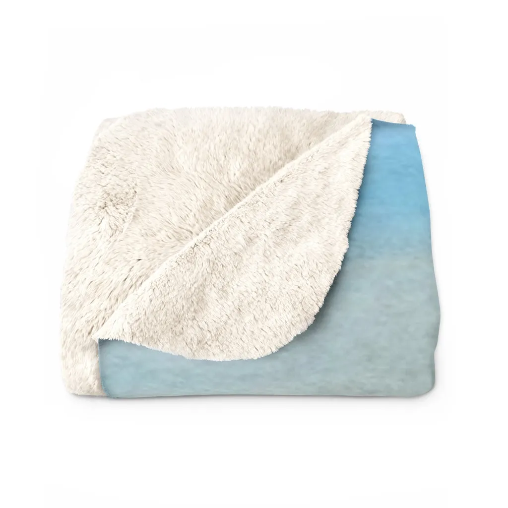 Abstract Comfy Blanket | Blue Beige Ombre