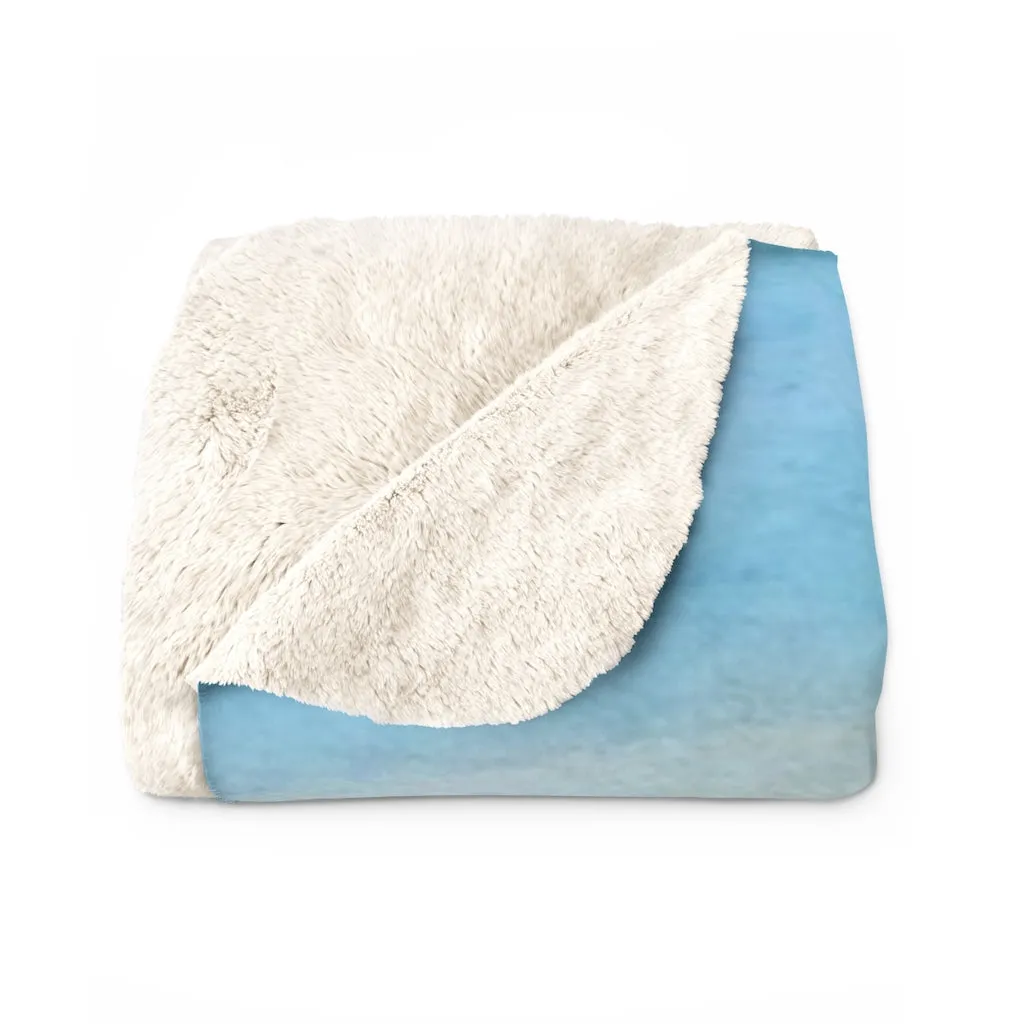 Abstract Comfy Blanket | Blue Beige Ombre