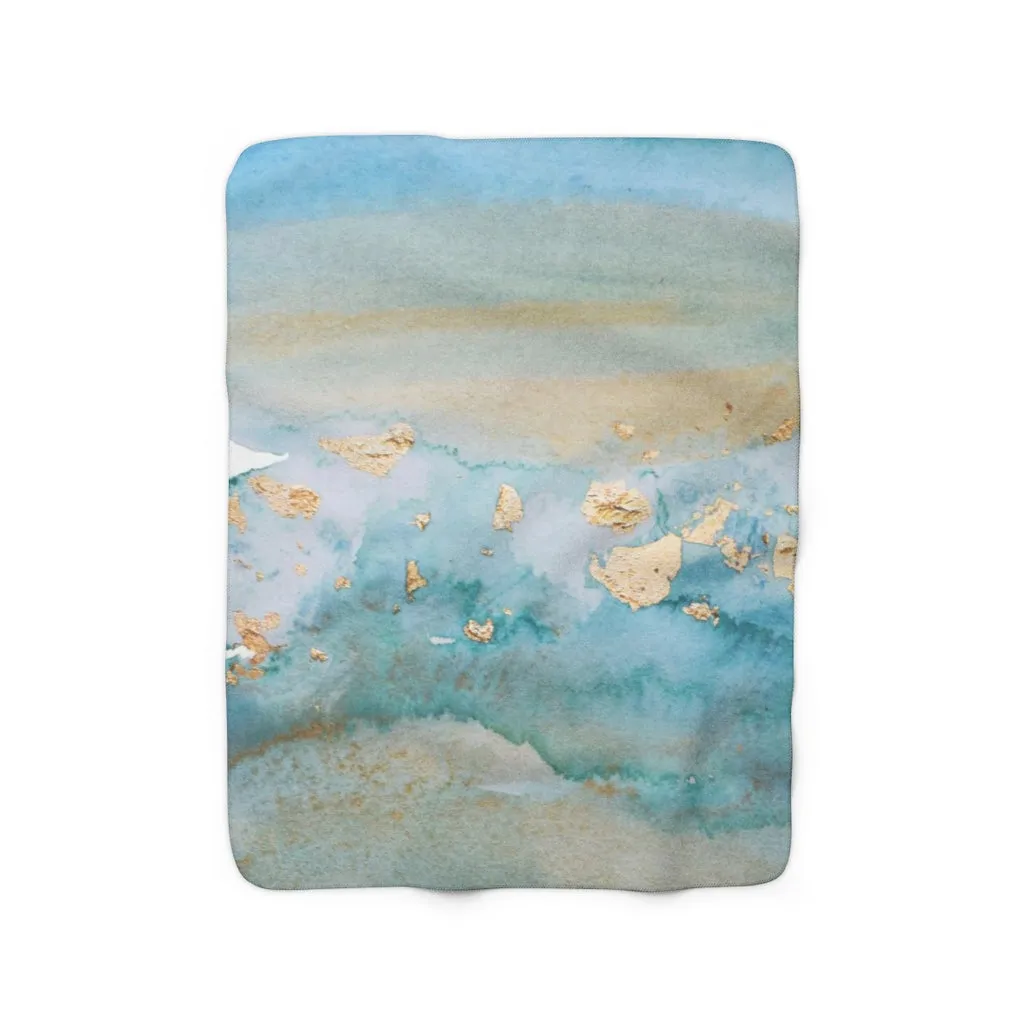 Abstract Comfy Blanket | Blue Beige Ombre