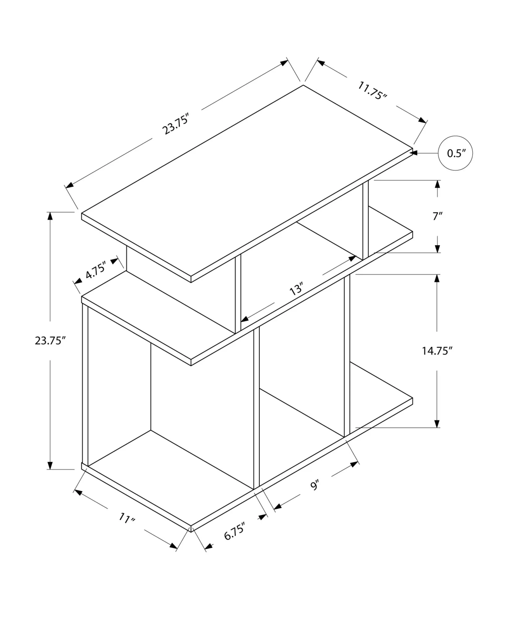 Accent Table - 24"H / Black