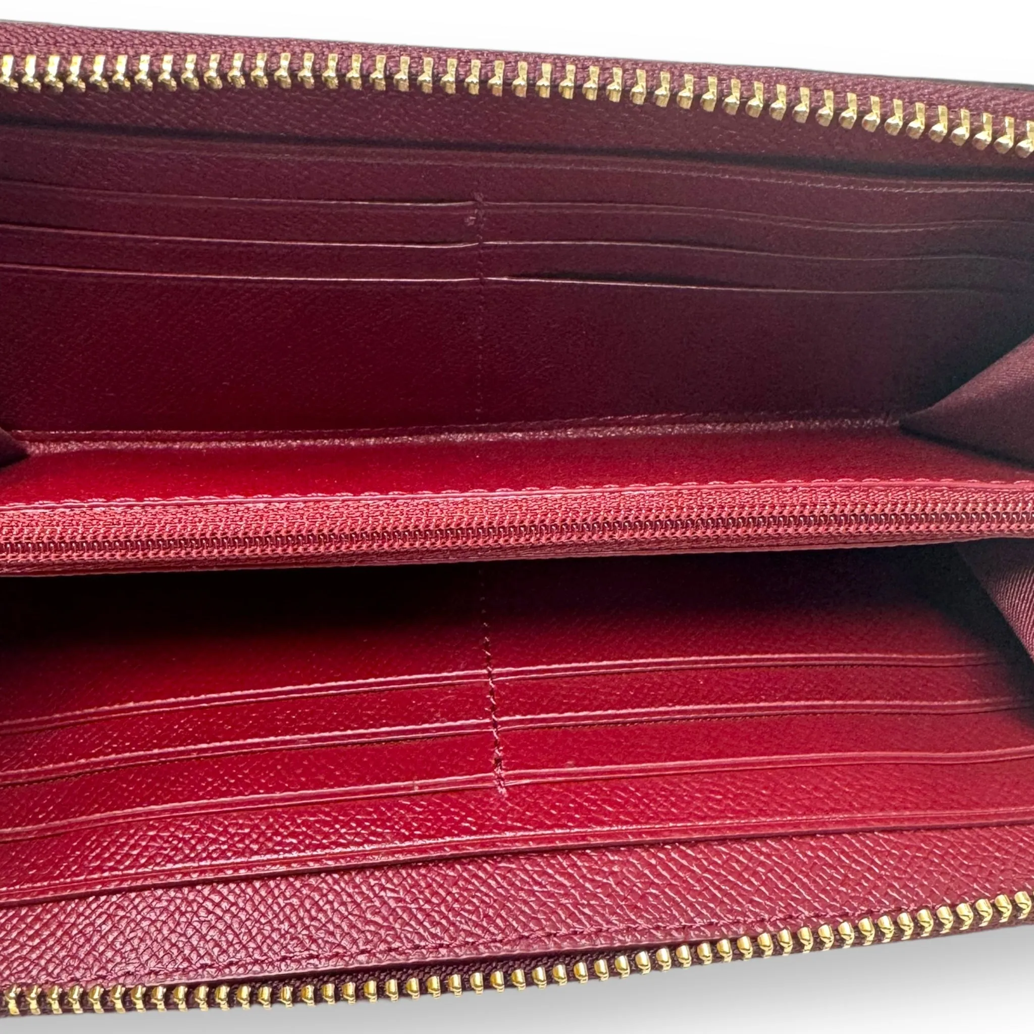 Accordion Zip Wallet Designer By Coach In Burnt Red Crossgrain Leather, Size: Medium