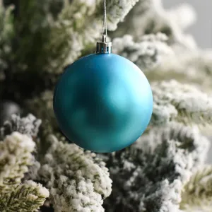 Aqua Blue Matte Bauble Decor - Set of 2