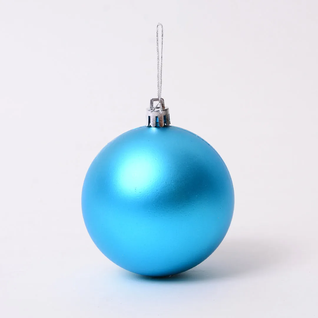 Aqua Blue Matte Bauble Decor - Set of 2