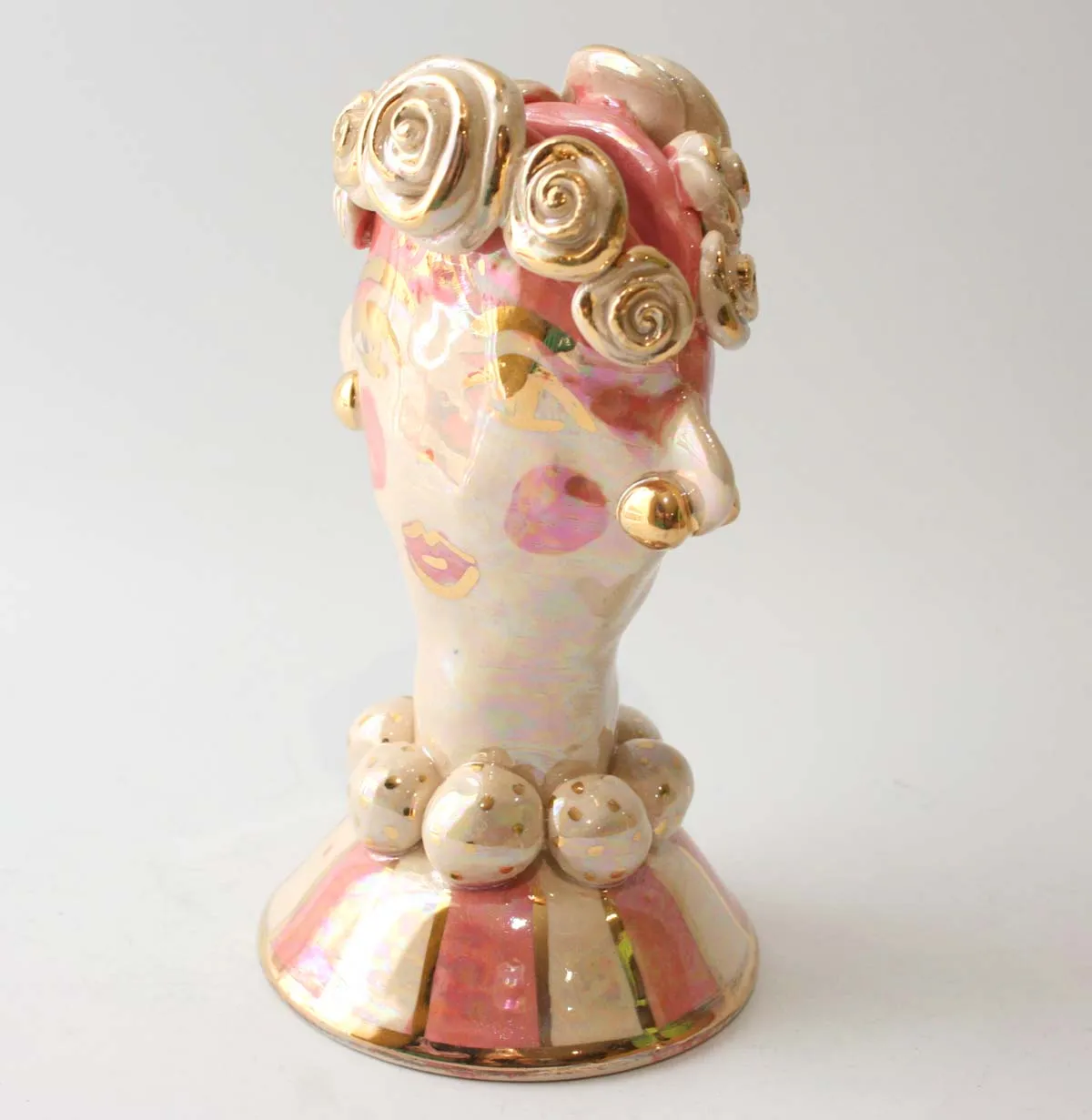 Baby Face Vase in Pink and Gold