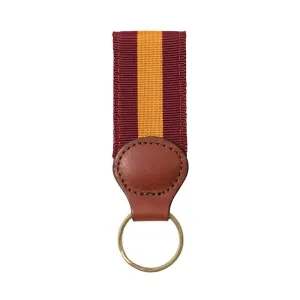 Barrons-Hunter - Maroon & Orange Grosgrain Ribbon Key Fob