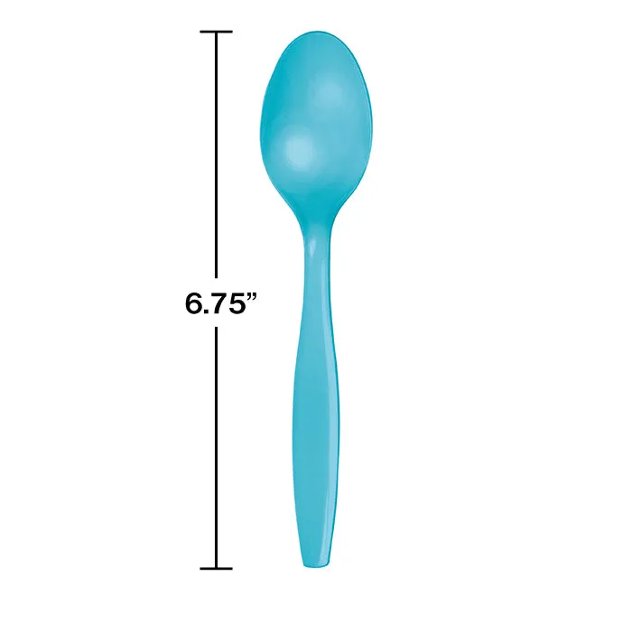 Bermuda Blue Plastic Spoons (50/Pkg)