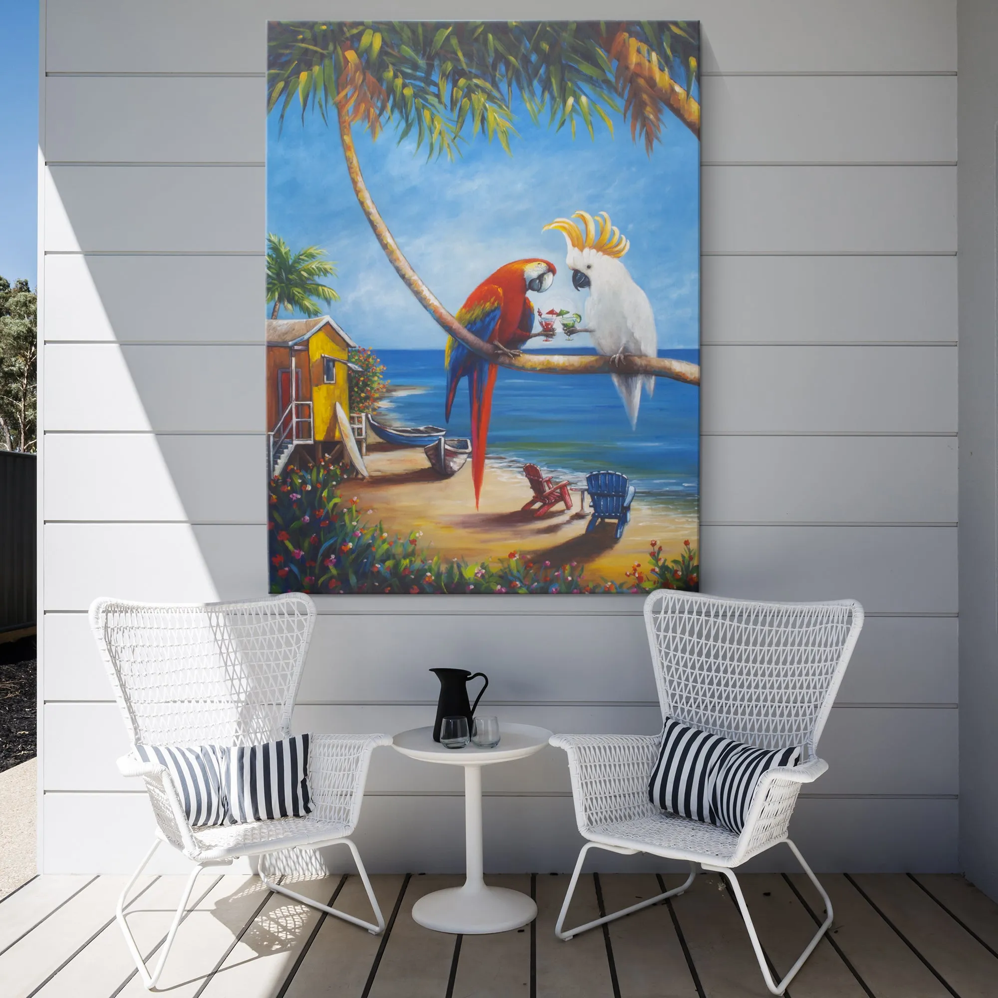 Birds In Paradise Outdoor Canvas Art Print - 30x40