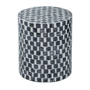 Black & White Mosaic Tiled Stool