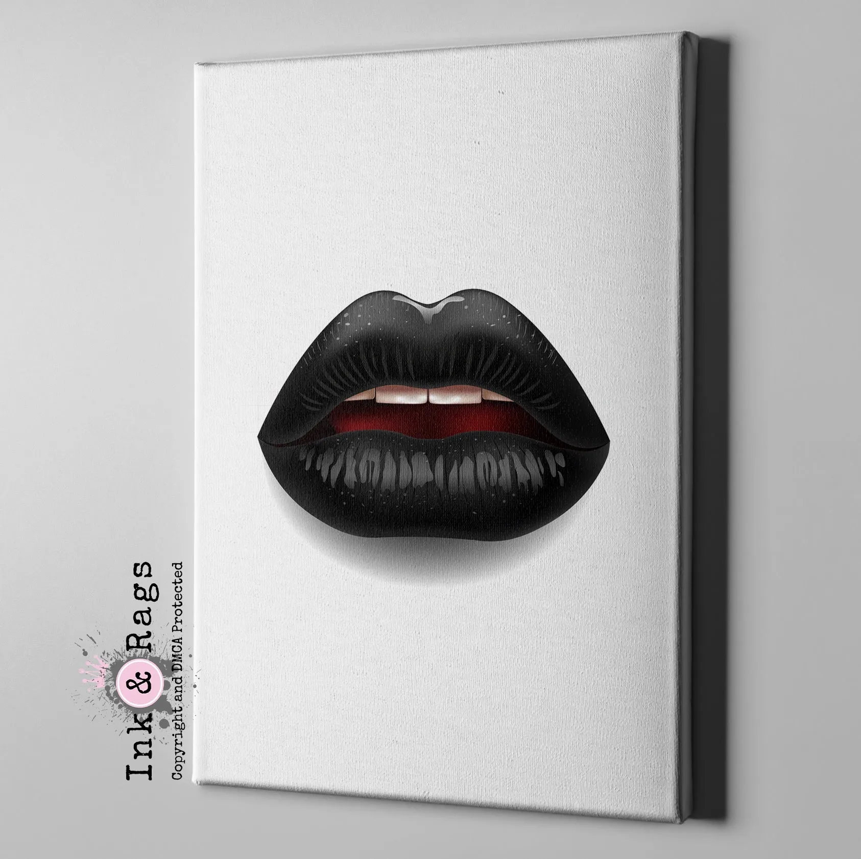 Black Lips Gallery Wrapped Canvas