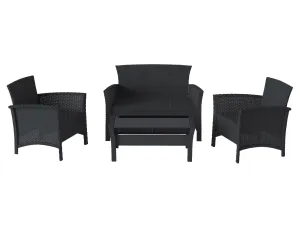 Black Wicker 4pc Patio Set