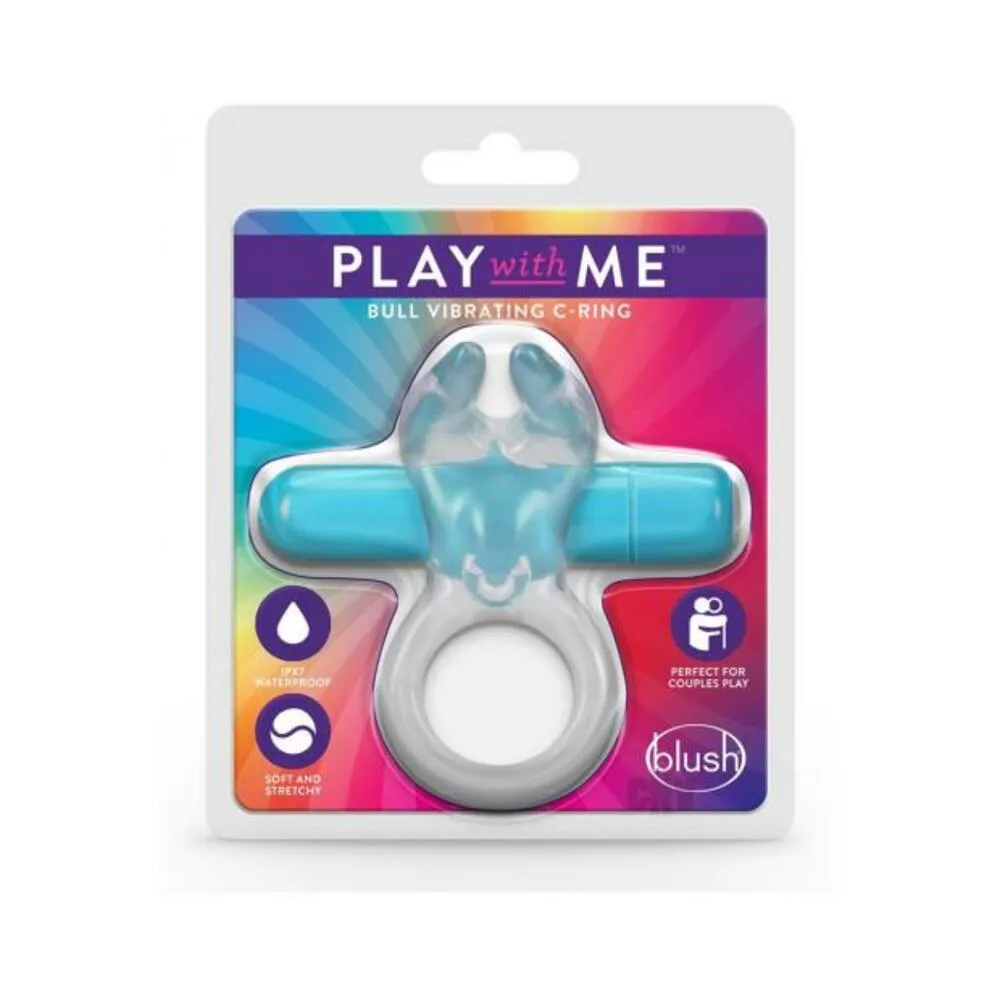 Blush Play With Me Bull Vibrating C Ring - Blue