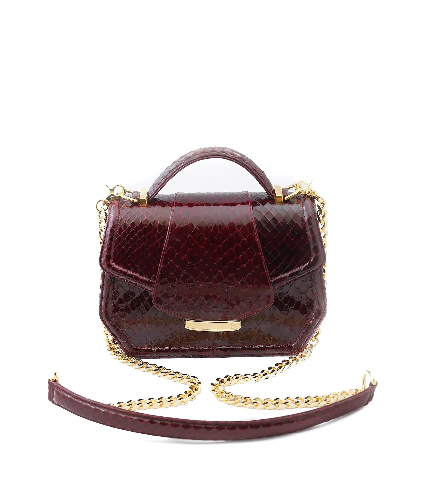 Bordeaux Water Snake Mini Anabella Tote