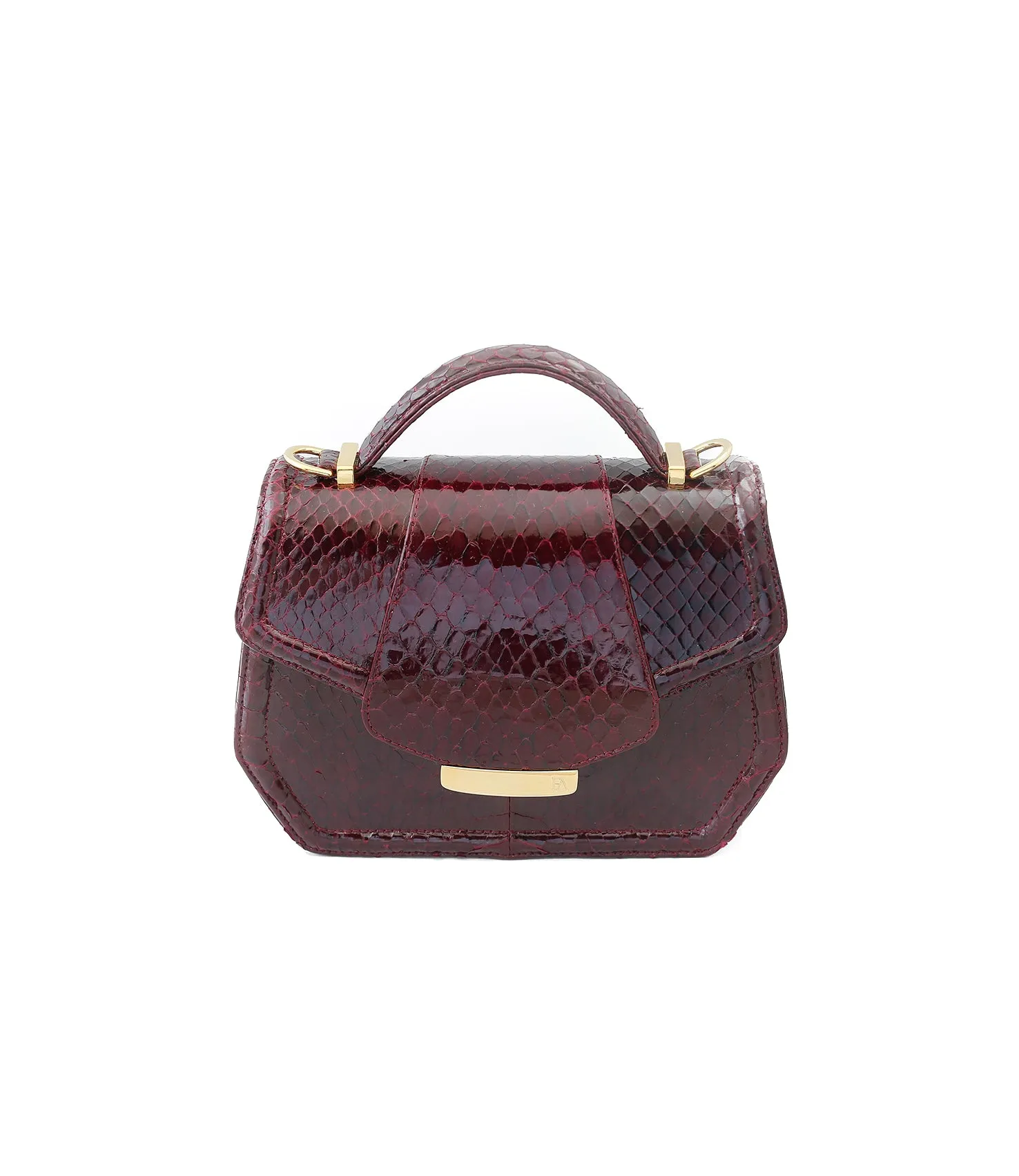 Bordeaux Water Snake Mini Anabella Tote