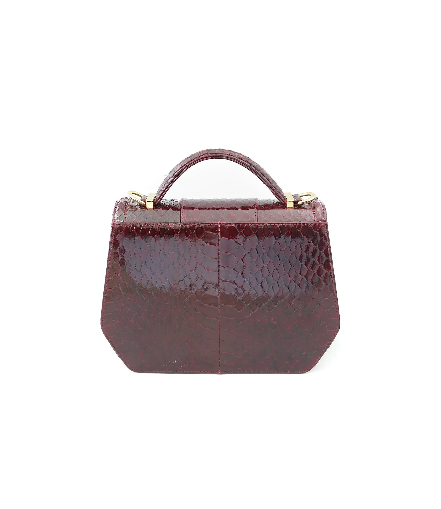 Bordeaux Water Snake Mini Anabella Tote