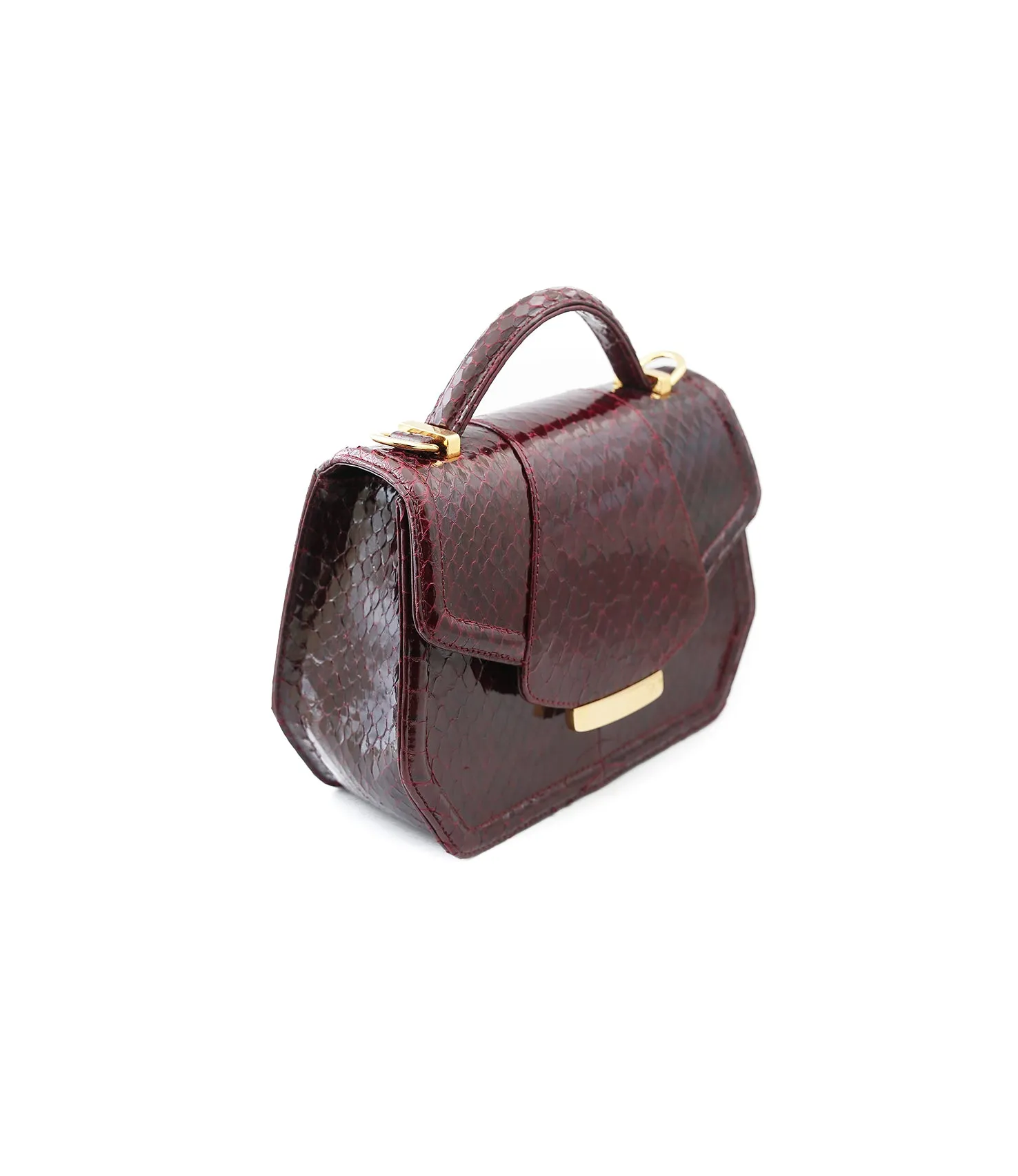 Bordeaux Water Snake Mini Anabella Tote