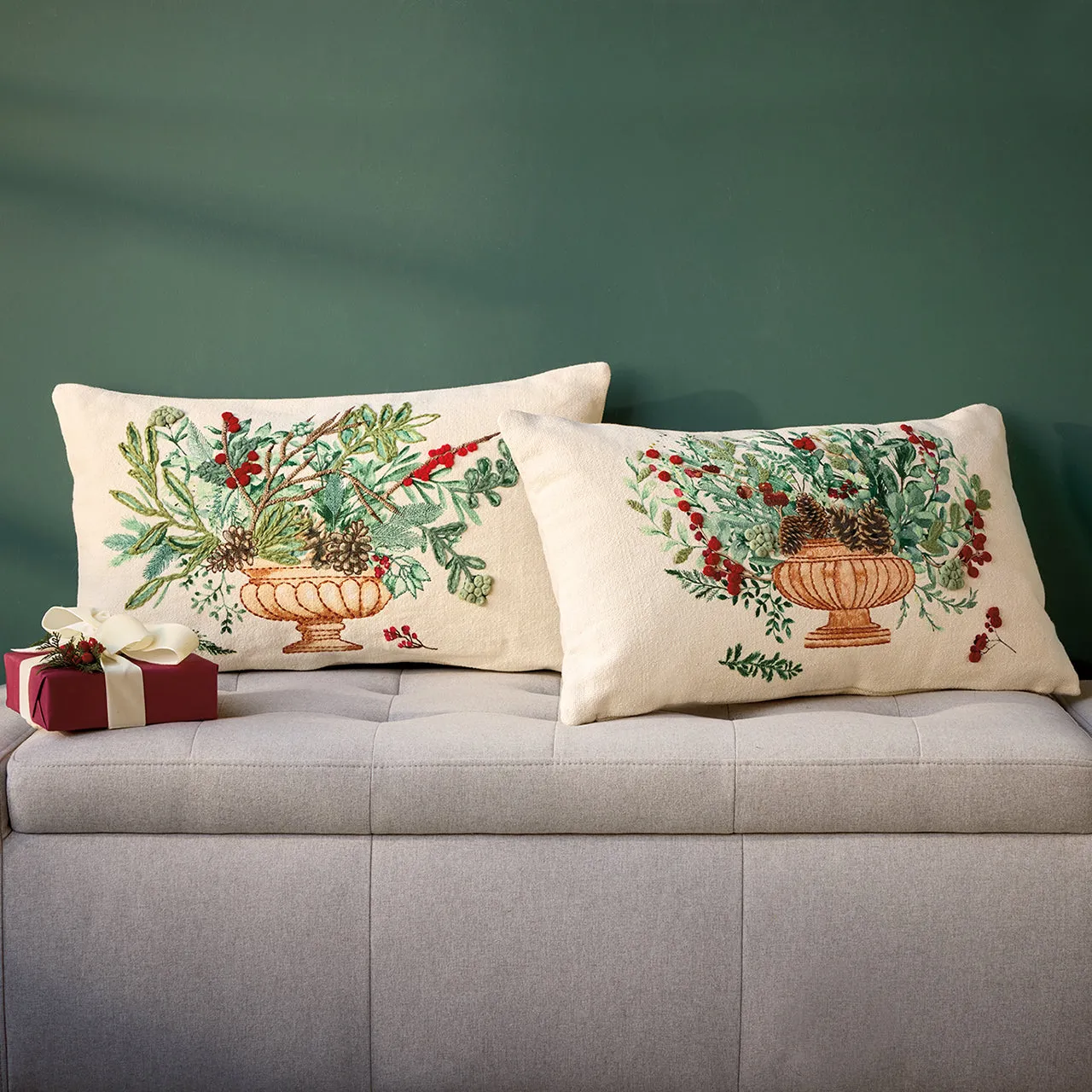 Botanical Urn Pillows (Set of 2)