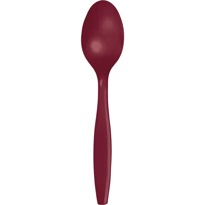 Bulk Burgundy Plastic Spoons (288 per Case)