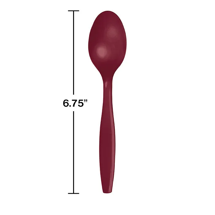 Bulk Burgundy Plastic Spoons (288 per Case)