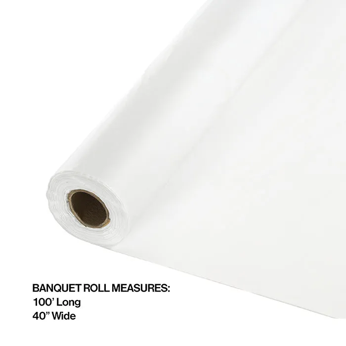 Bulk White Plastic Banquet Table Roll 100 ft x 40 inch