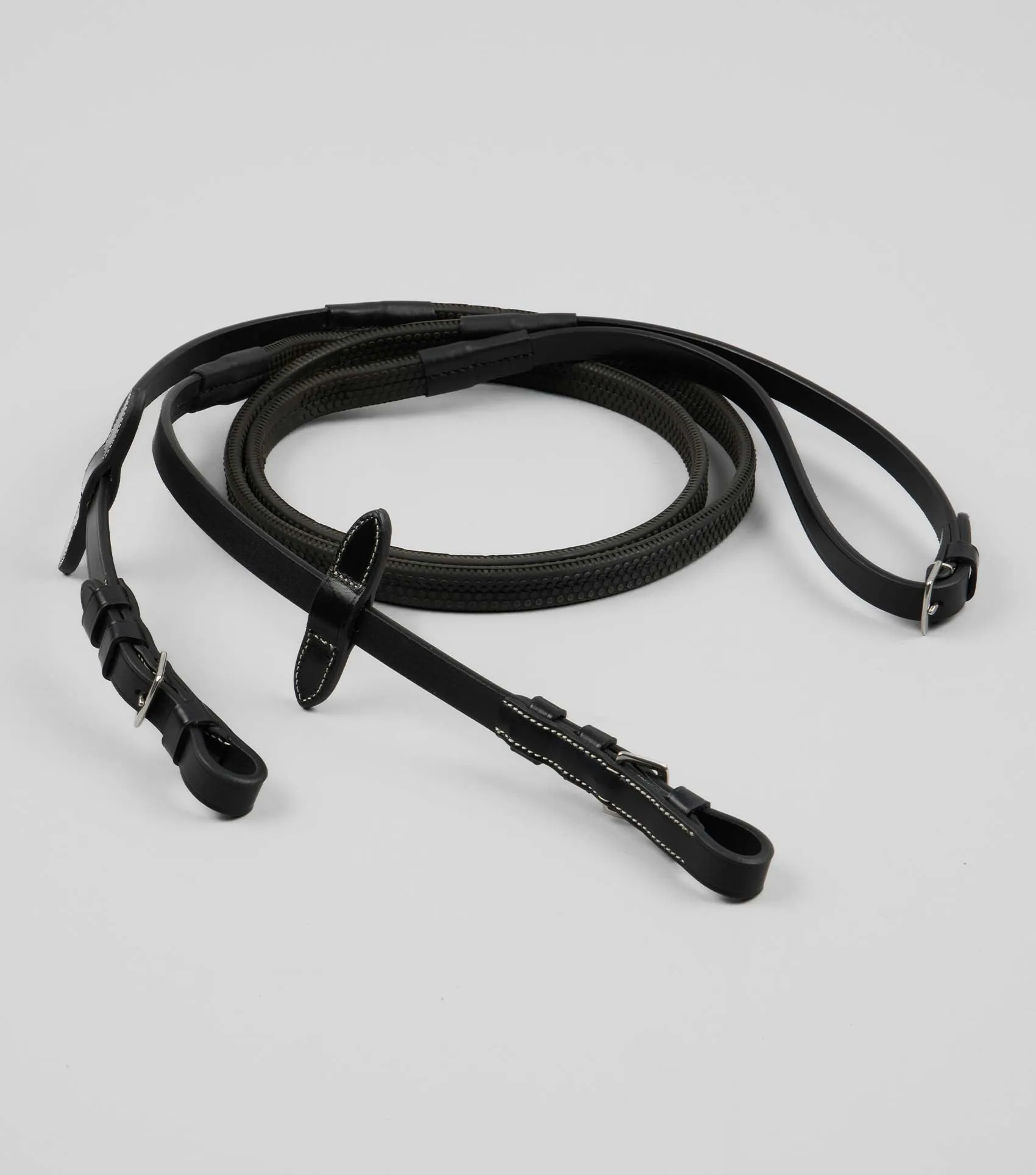 Cassano Rubber Grip Reins Black