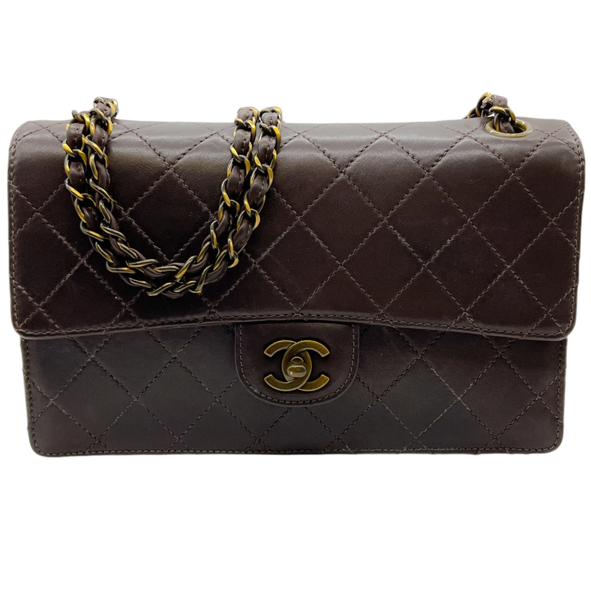 Chanel 1994-1996 Brown Lambskin Medium Flap Bag