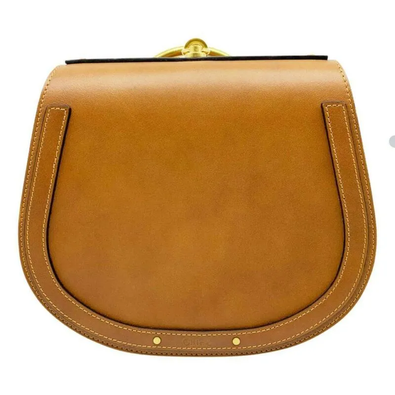 Chloé Nile Medium Bracelet Saddle Brown Leather Cross Body Bag