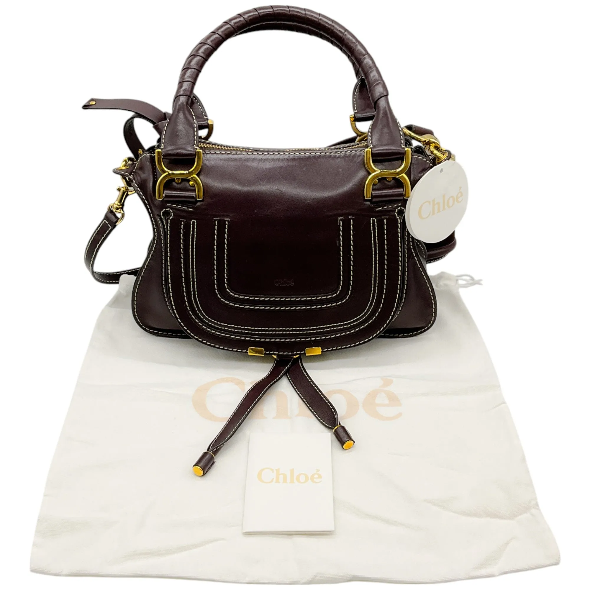 Chloe Brown Leather Marcie Shoulder Bag