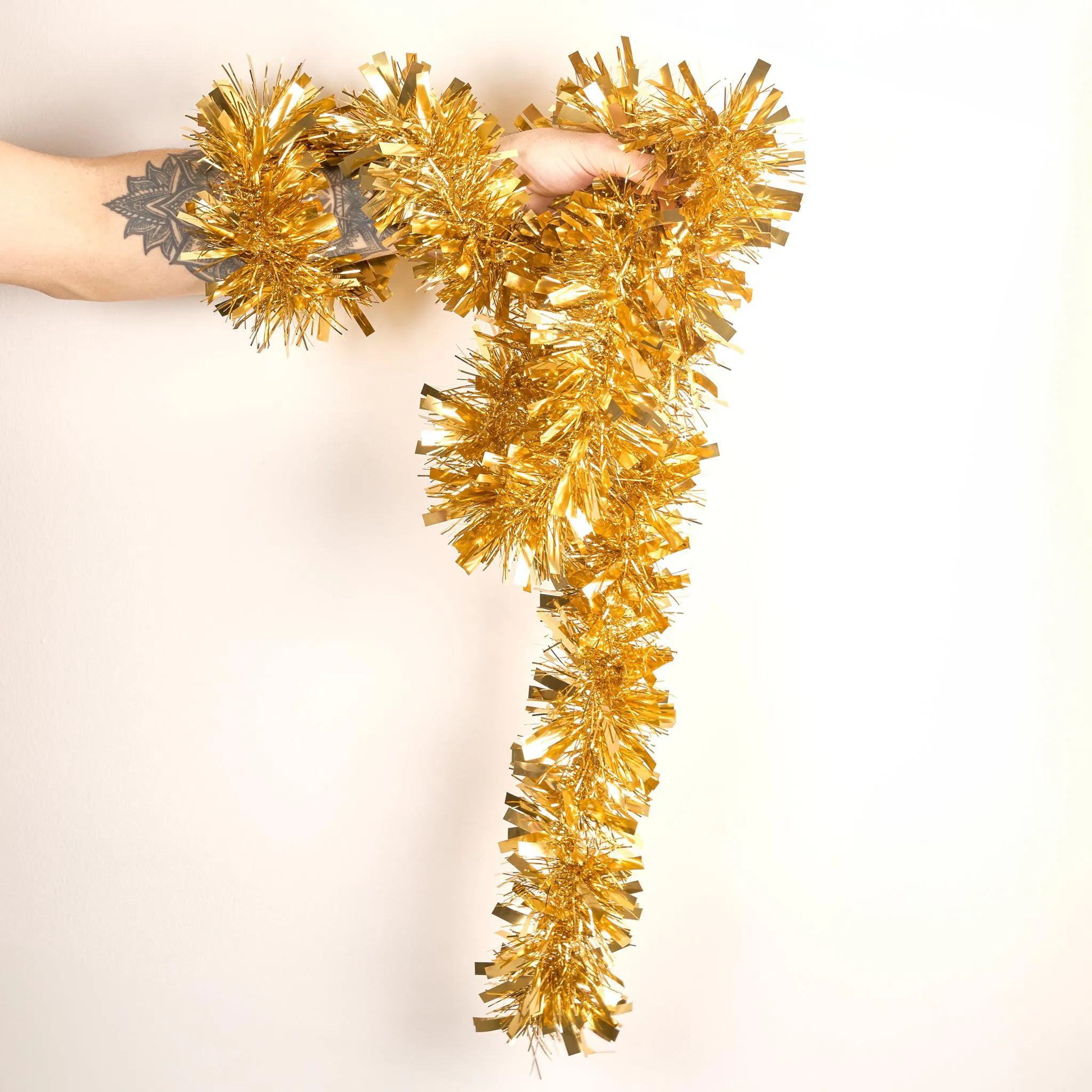 Christmas Tinsel Thick Gold - 2M (Single or Pack of 5)