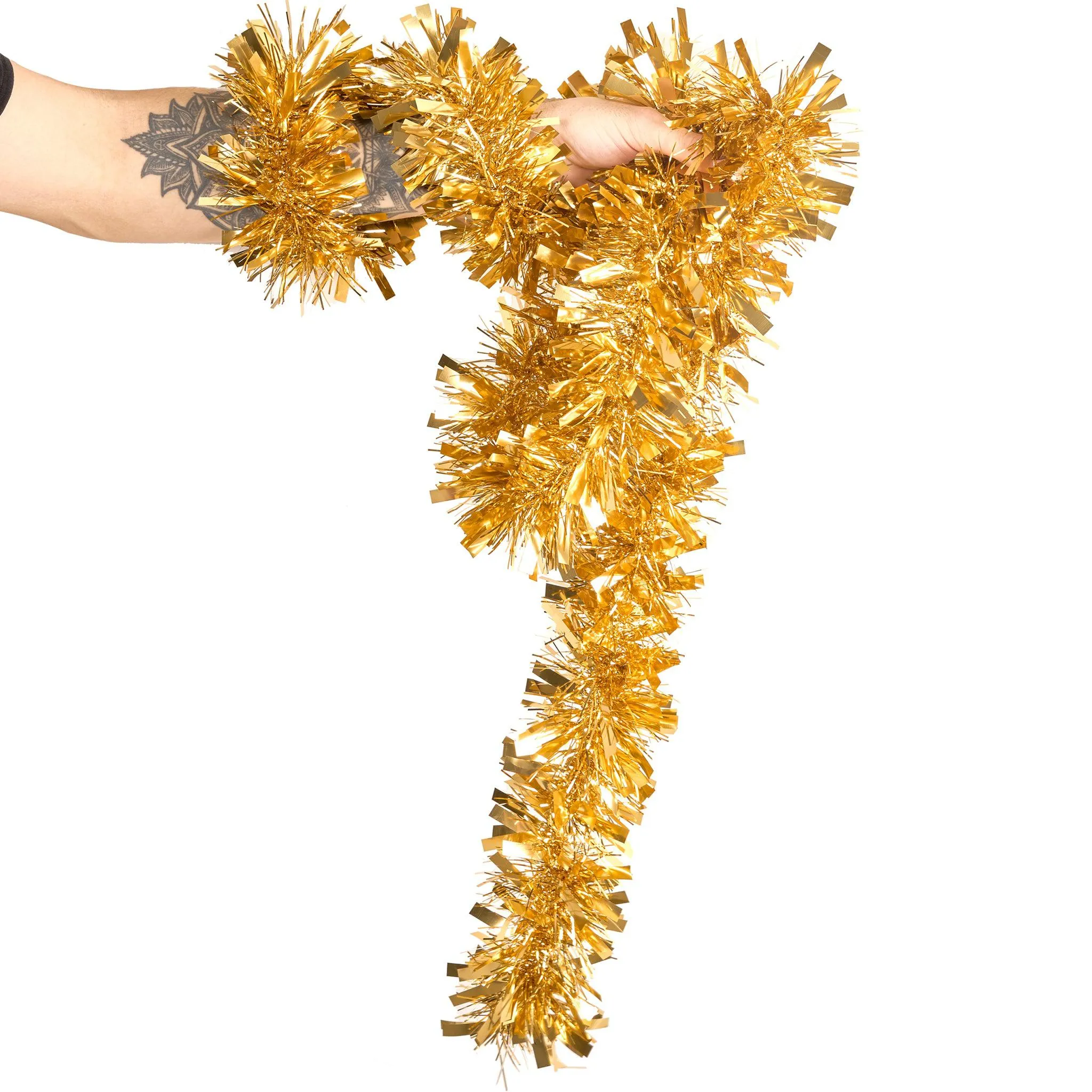 Christmas Tinsel Thick Gold - 2M (Single or Pack of 5)