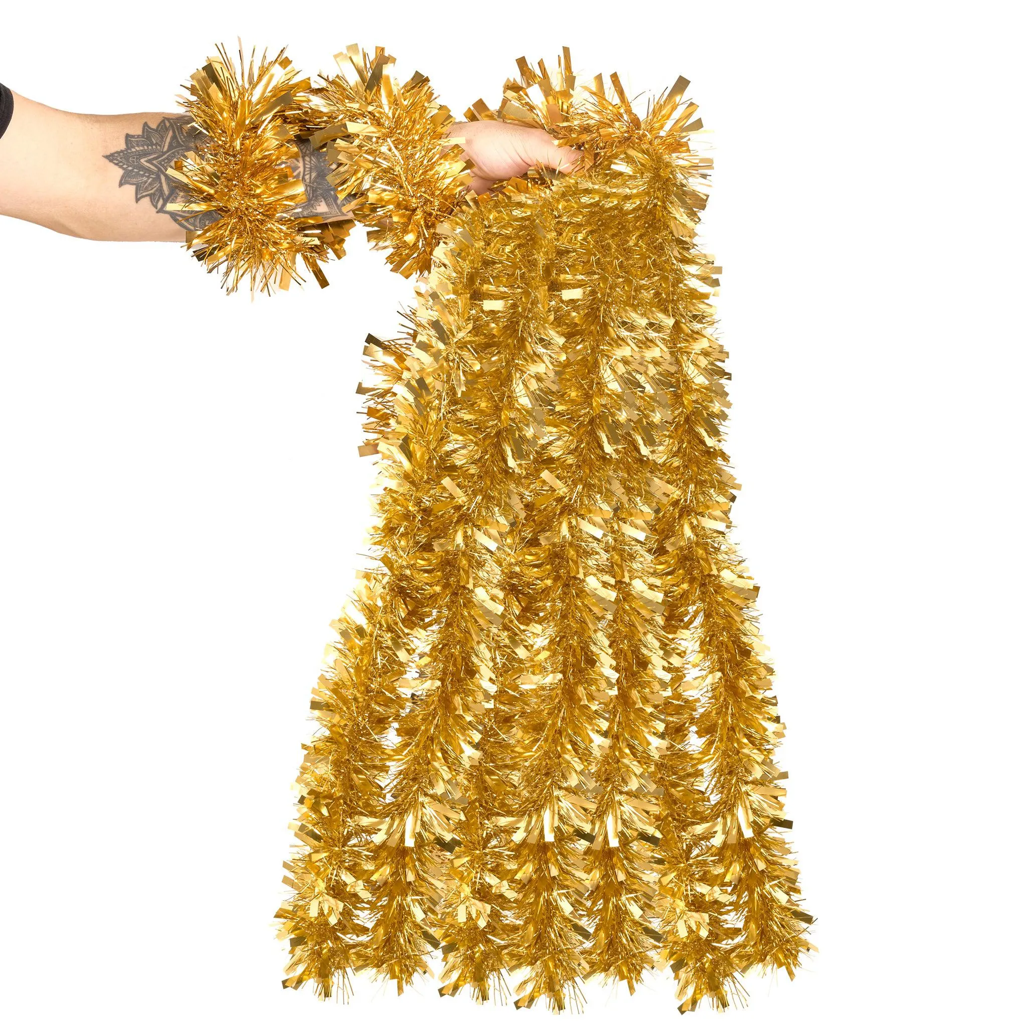 Christmas Tinsel Thick Gold - 2M (Single or Pack of 5)