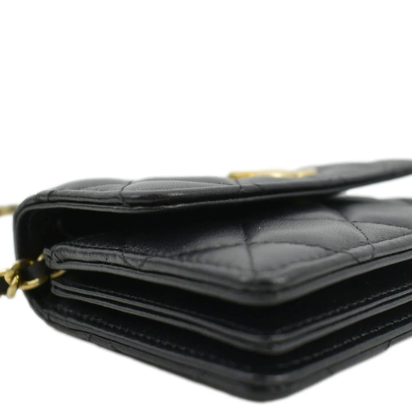 CL Pearl Mini Quilted Leather Top Handle Shoulder Bag Black