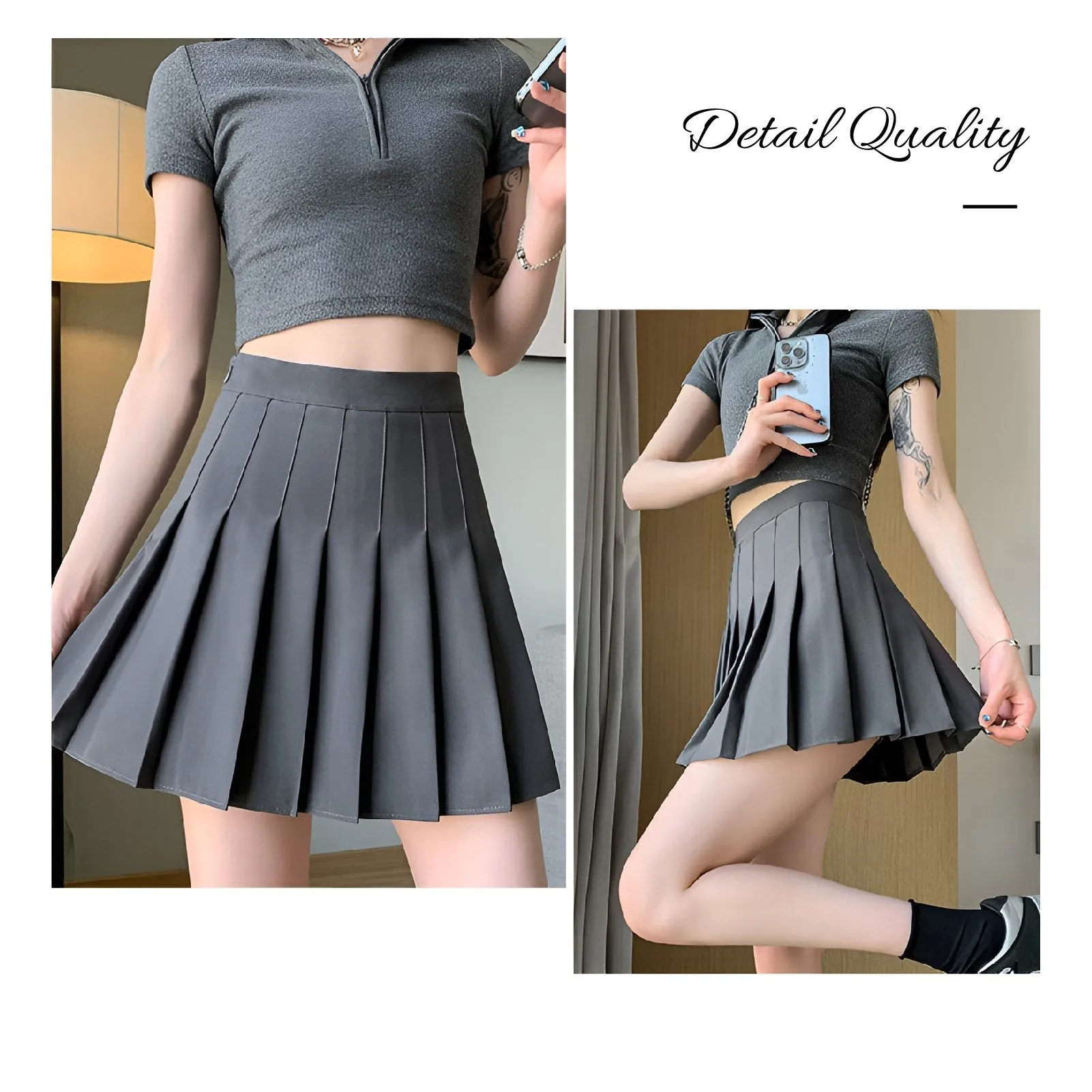 Classic Pleated Mini Skirt