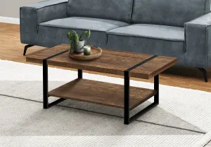 Coffee Table - Brown Reclaimed Wood-Look / Black Metal