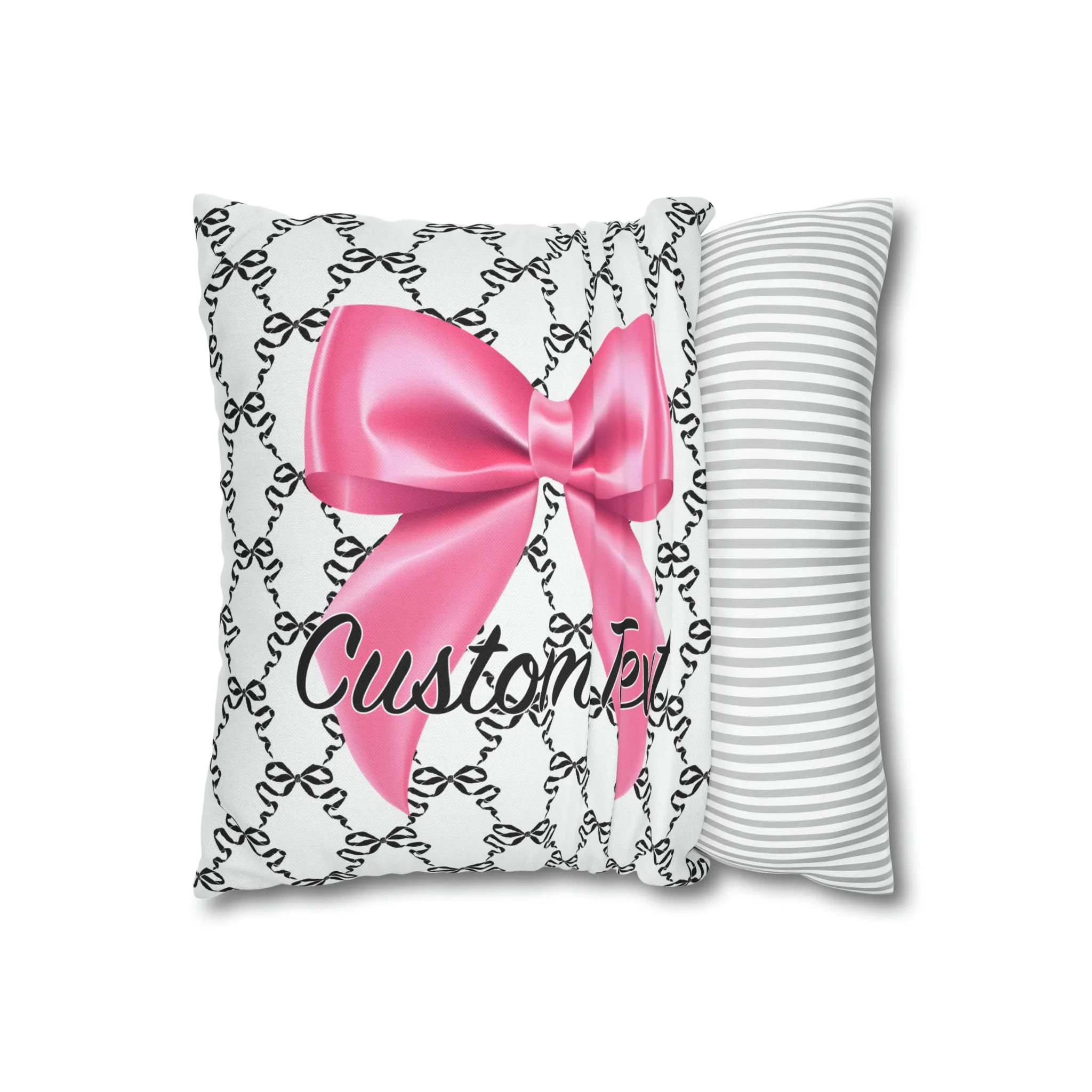 Custom Text Coquette Aesthetic Throw Pillow