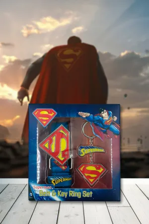 DC Superman Belt & Key Ring Set 3-6yrs