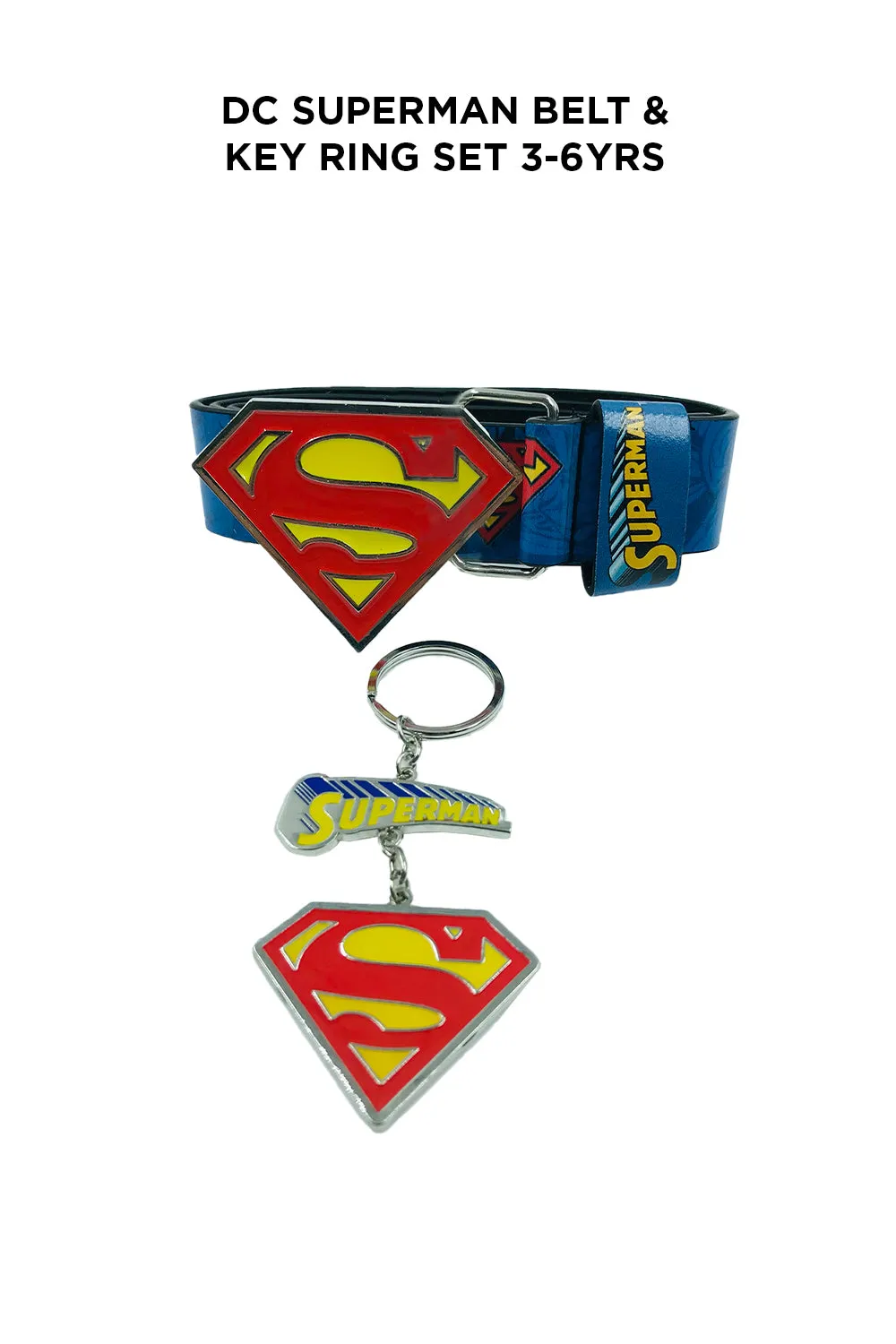 DC Superman Belt & Key Ring Set 3-6yrs