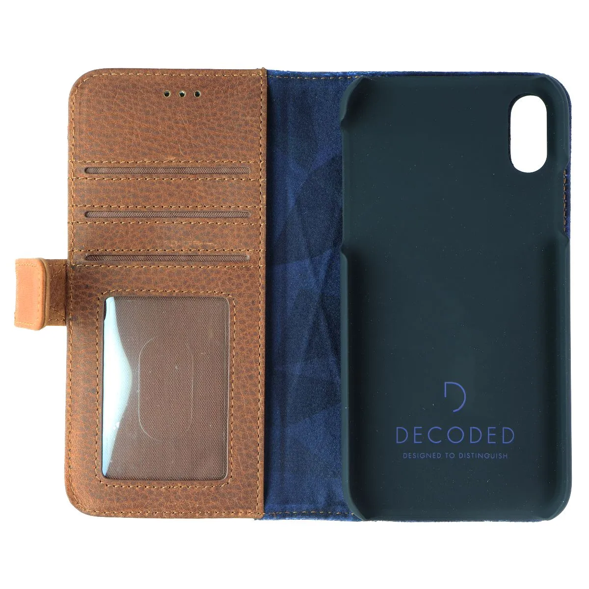 DECODED Full Grain Leather Folio   Case for Apple iPhone XR - Cinnamon Brown