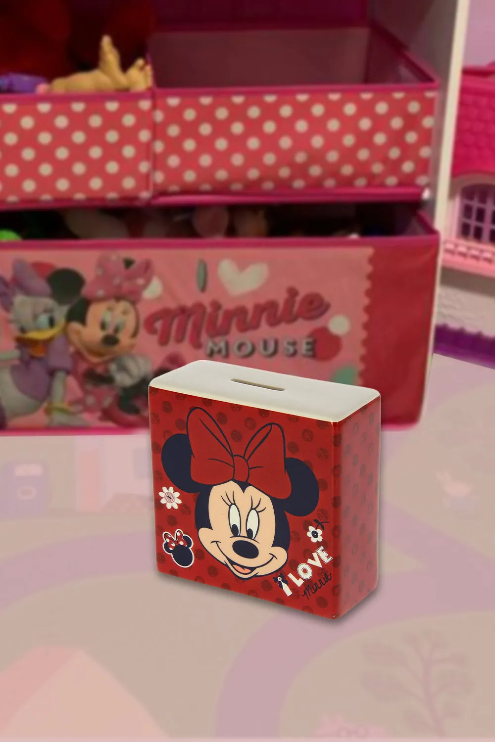 Disney I LOVE MINNIE Money bank With Gift Box.