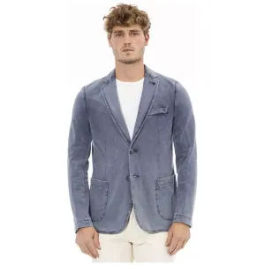 Distretto12 Blue Cotton Mens Blazer