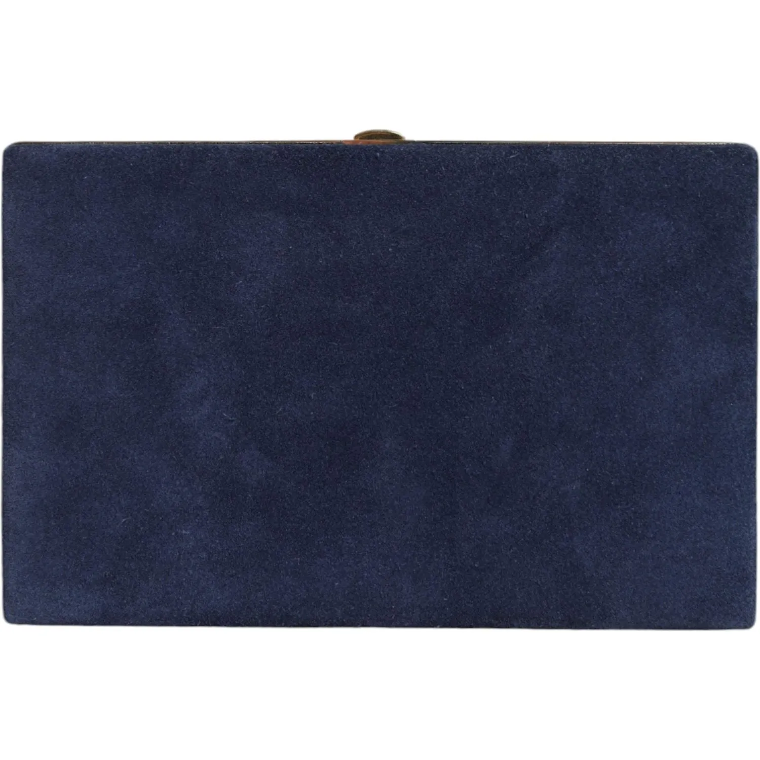 Dolce & Gabbana Blue Suede Gold Frame Clutch Evening Party Purse Bag