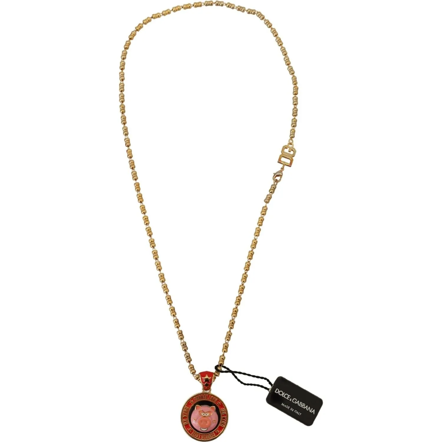 Elegant Gold Charm Chain Necklace by Dolce & Gabbana - Stylish and Unique Accessory for Any Occasion