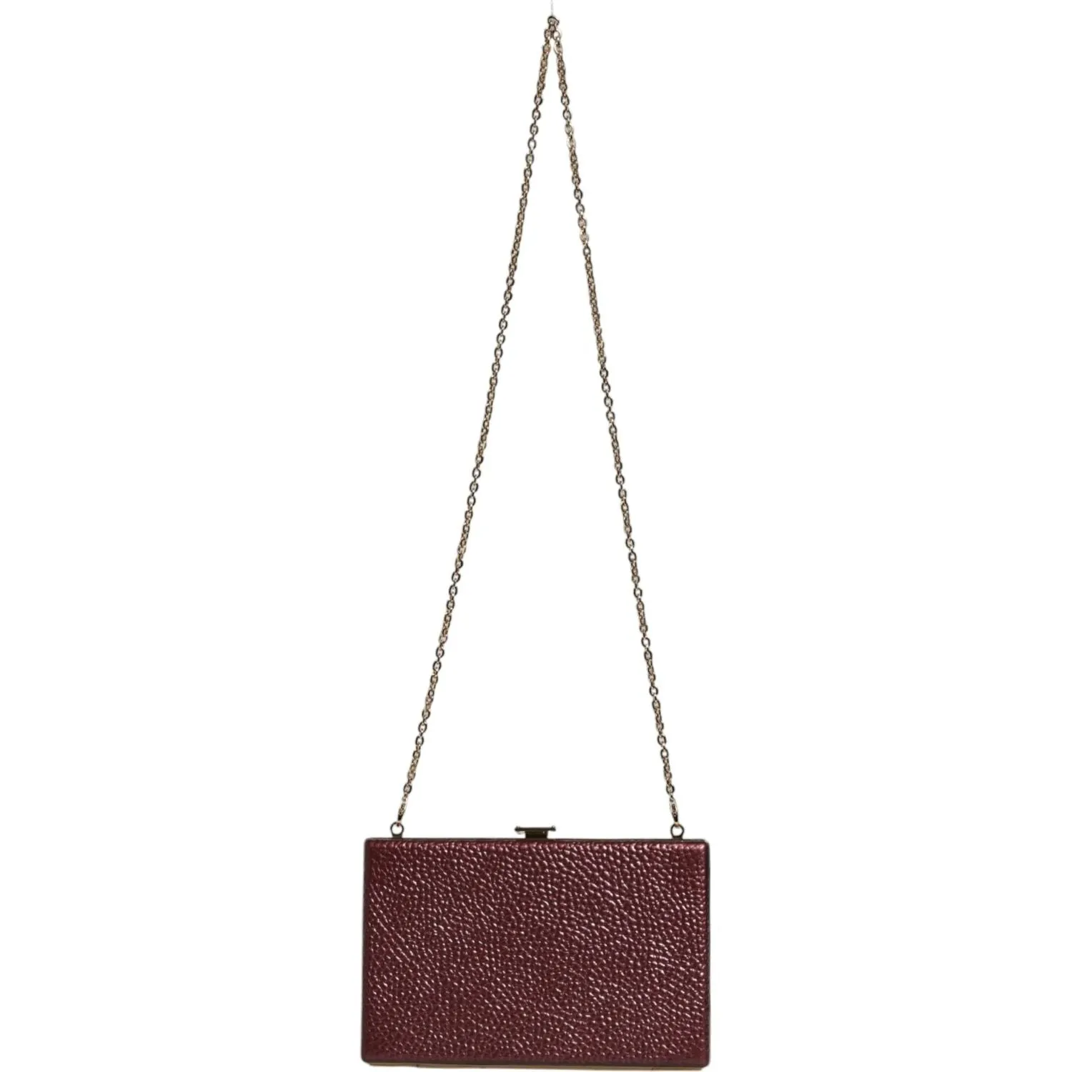 Dolce & Gabbana Maroon Leather Clutch Evening Crossbody Bag