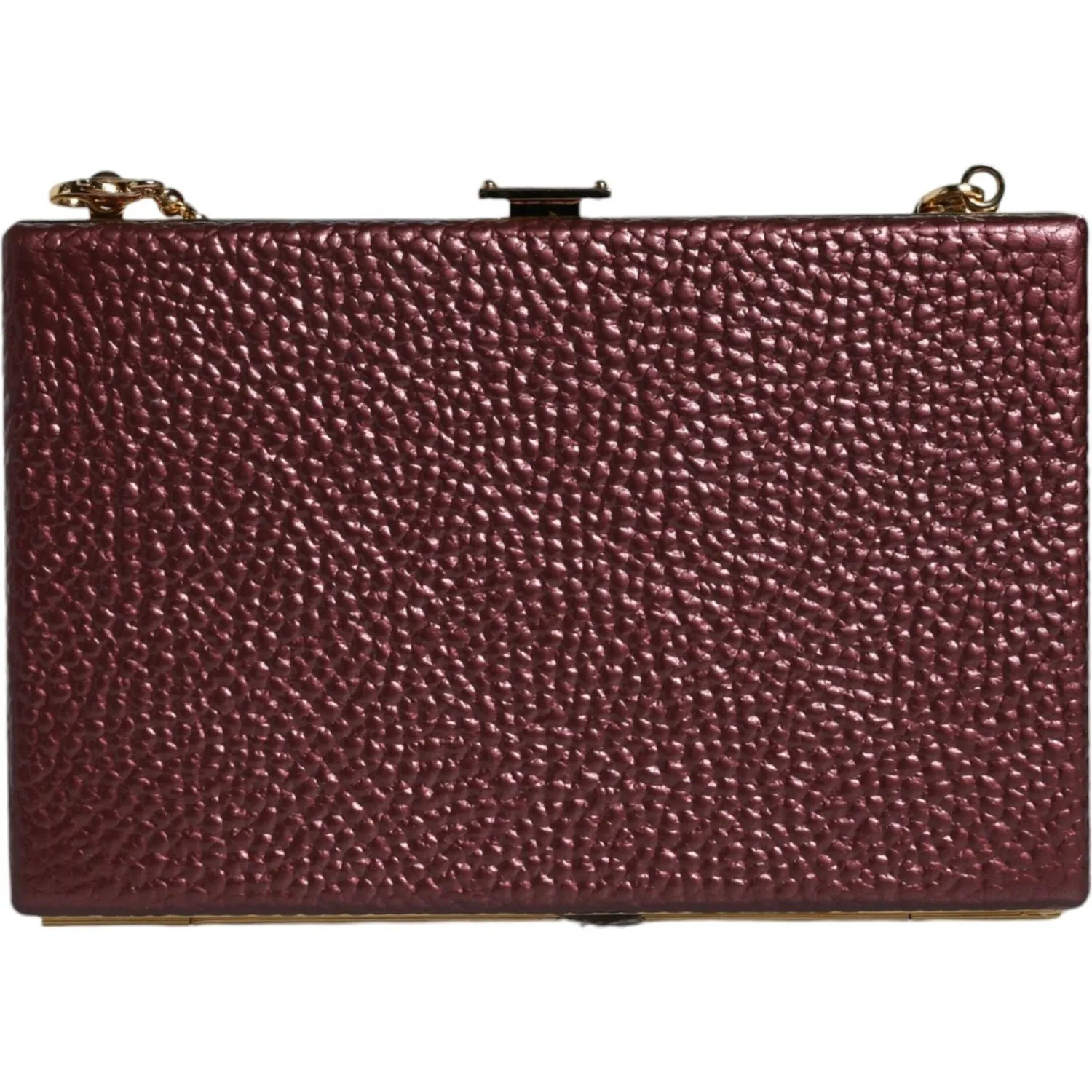 Dolce & Gabbana Maroon Leather Clutch Evening Crossbody Bag