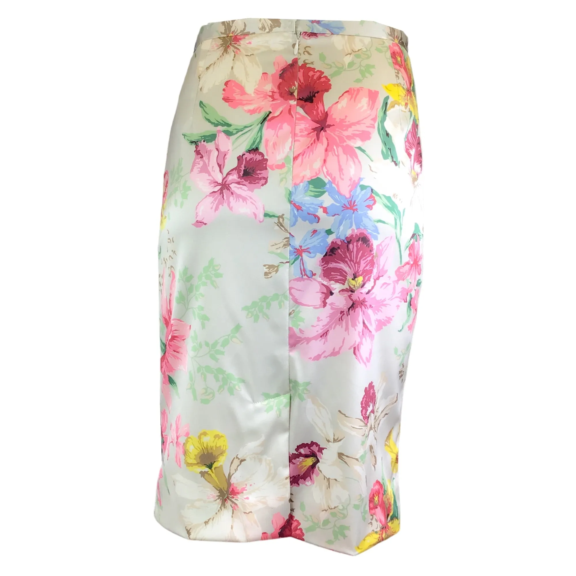 Dolce & Gabbana Multicolored Floral Printed Silk Pencil Skirt