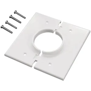 Dual Gang Splitport Plate with Grommet, White