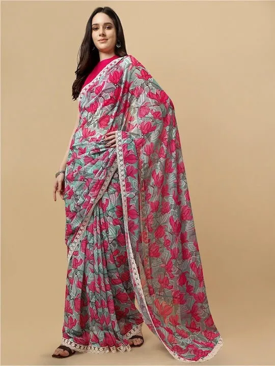 Embroidered Floral Saree